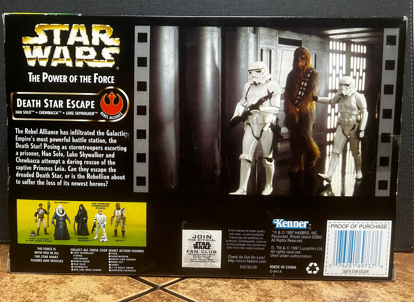 Star Was Power of the Force Death Star Escape Han Solo Chewbacca Luke Skywalker Figurines