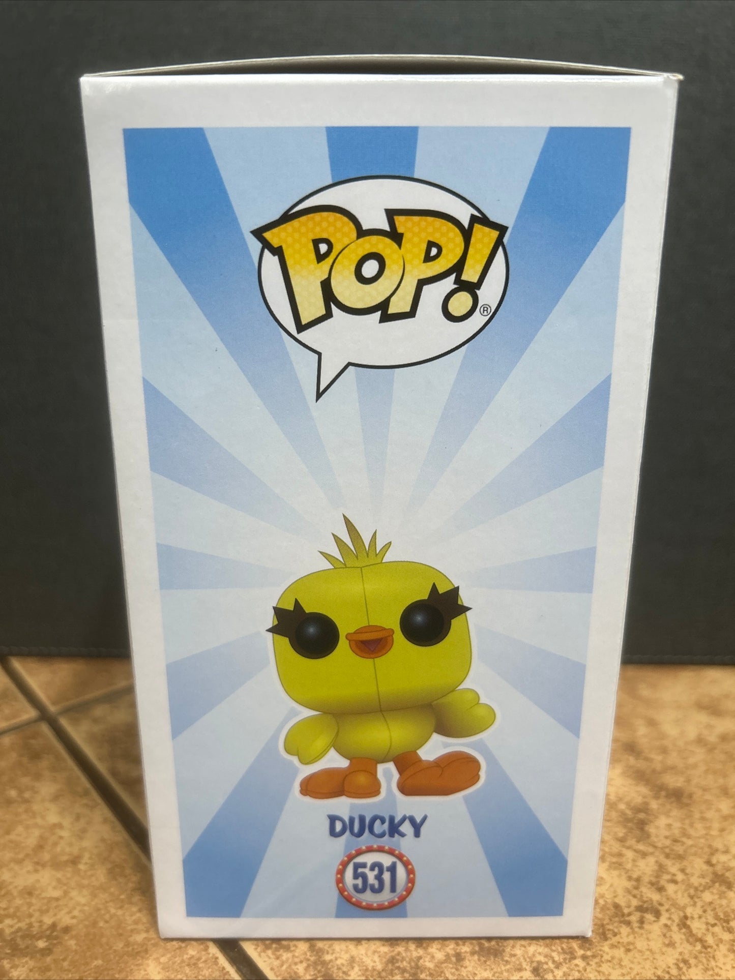 Funko Pop Disney Animation Pixar Toy Story 4 Ducky #531 FYE Exclusive Flocked