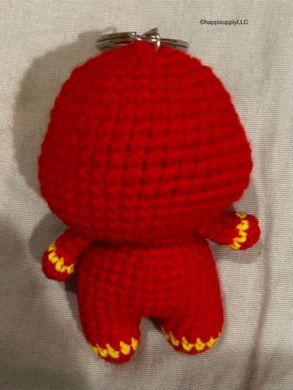 Crochet Handmade Amigurumi Marvel Keychain: Iron Man