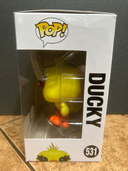 Funko Pop Disney Animation Pixar Toy Story 4 Ducky #531 FYE Exclusive Flocked