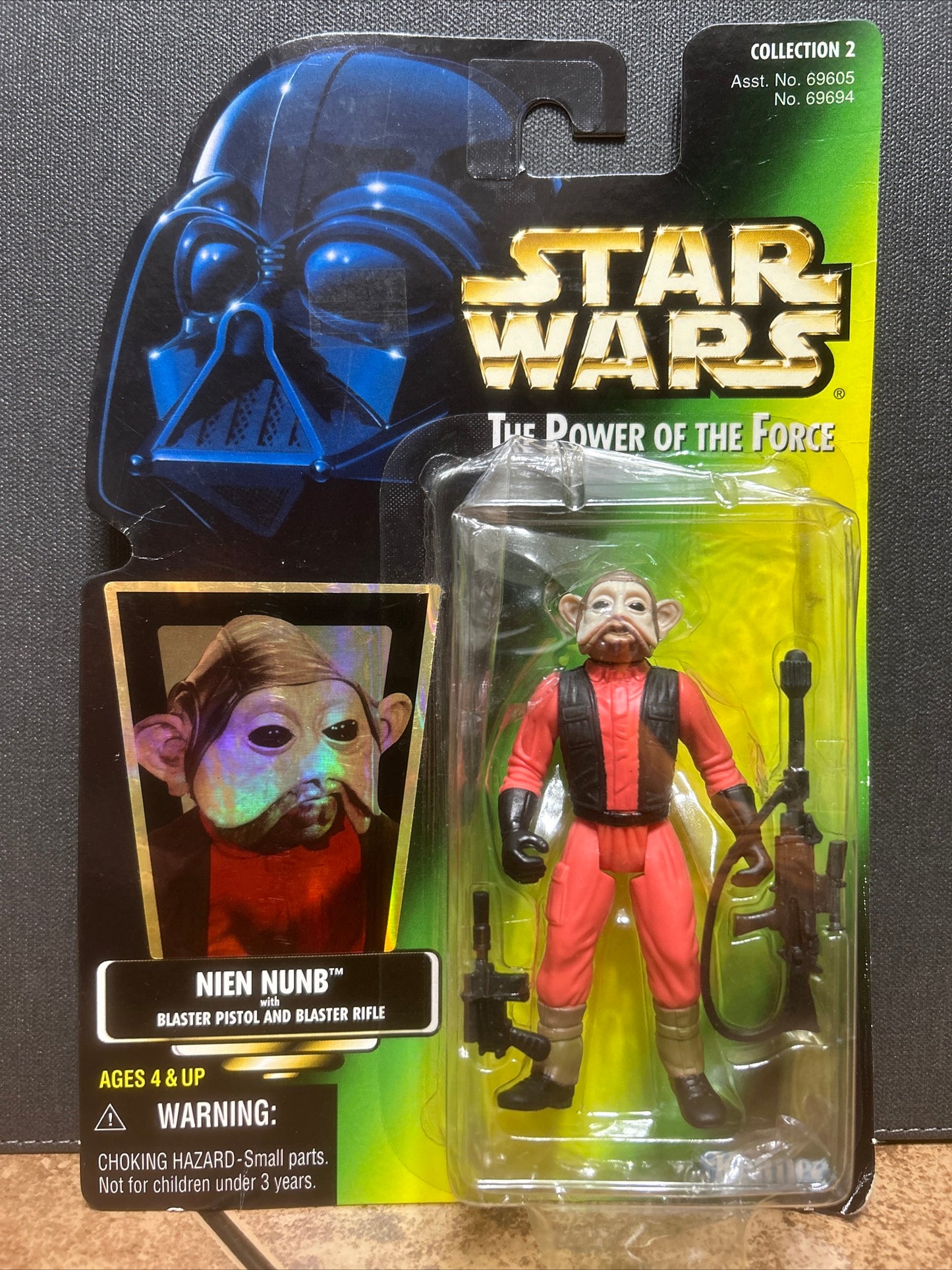 Star Wars The Power of the Force Nien Nunb w/ Blaster Pistol & Blaster Rifle