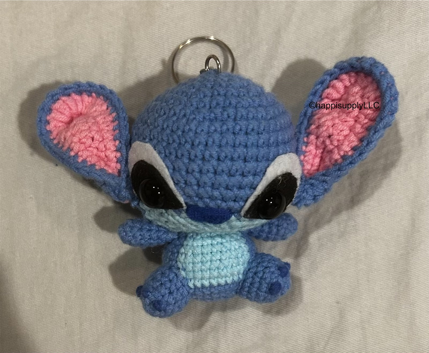 Crochet Handmade Amigurumi Lilo and Stitch Movie Keychain: Stitch