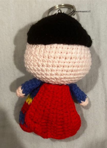 Crochet Handmade Amigurumi DC Comics Keychain: Superman