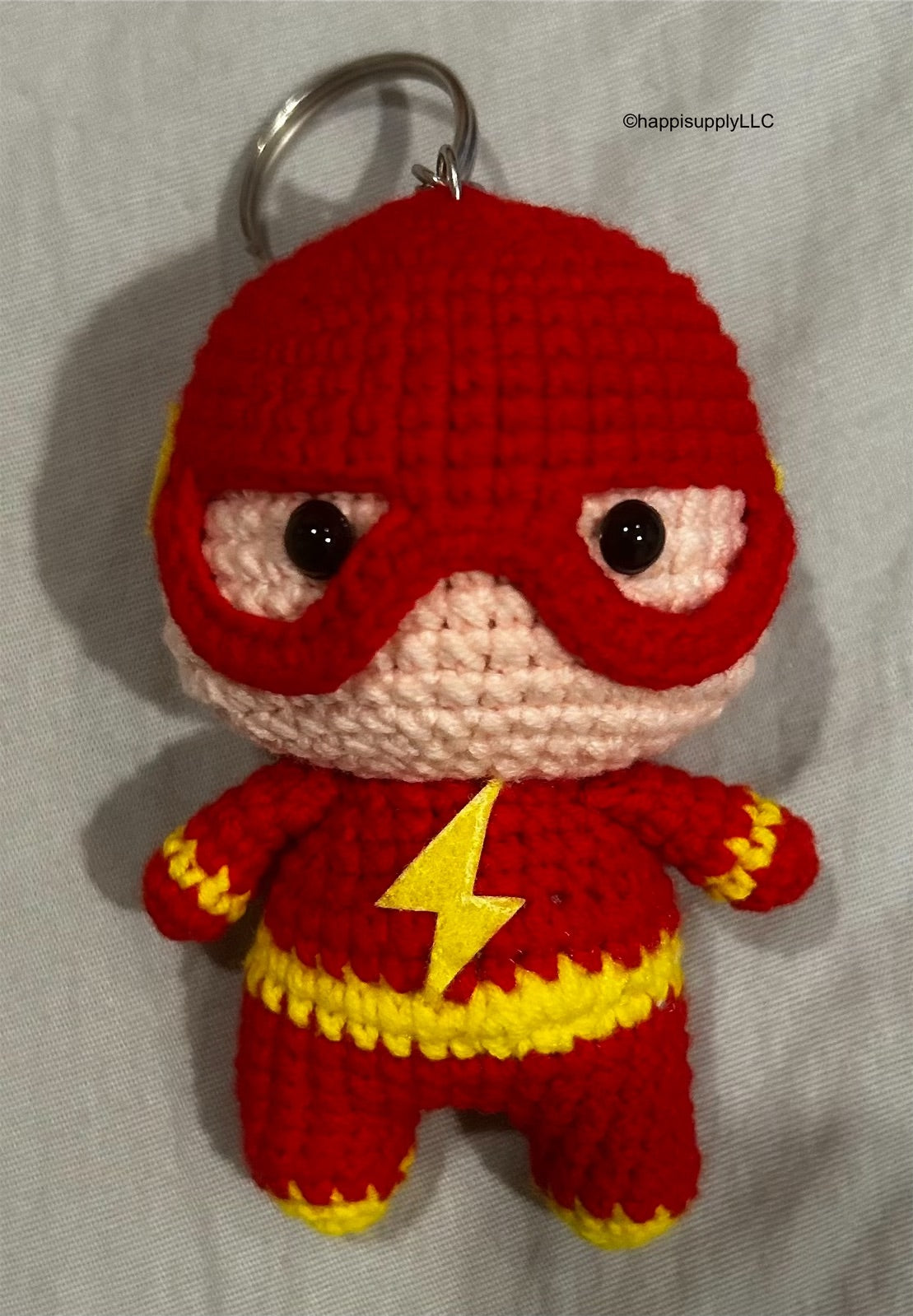 Crochet Handmade Amigurumi DC Comics Keychain: The Flash