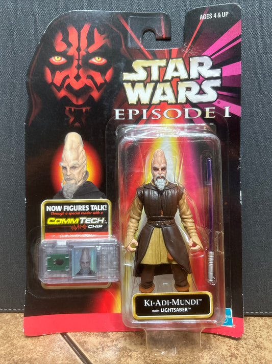 Star Wars Episode I Collection Ki-Adi-Mundi & Lightsaber Figure w/ Commtech Chip