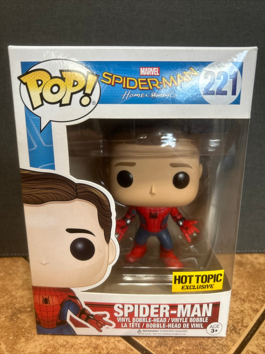 Funko Pop Marvel Live Movie Home Coming Spider-Man #221 Hot Topic Exclusive