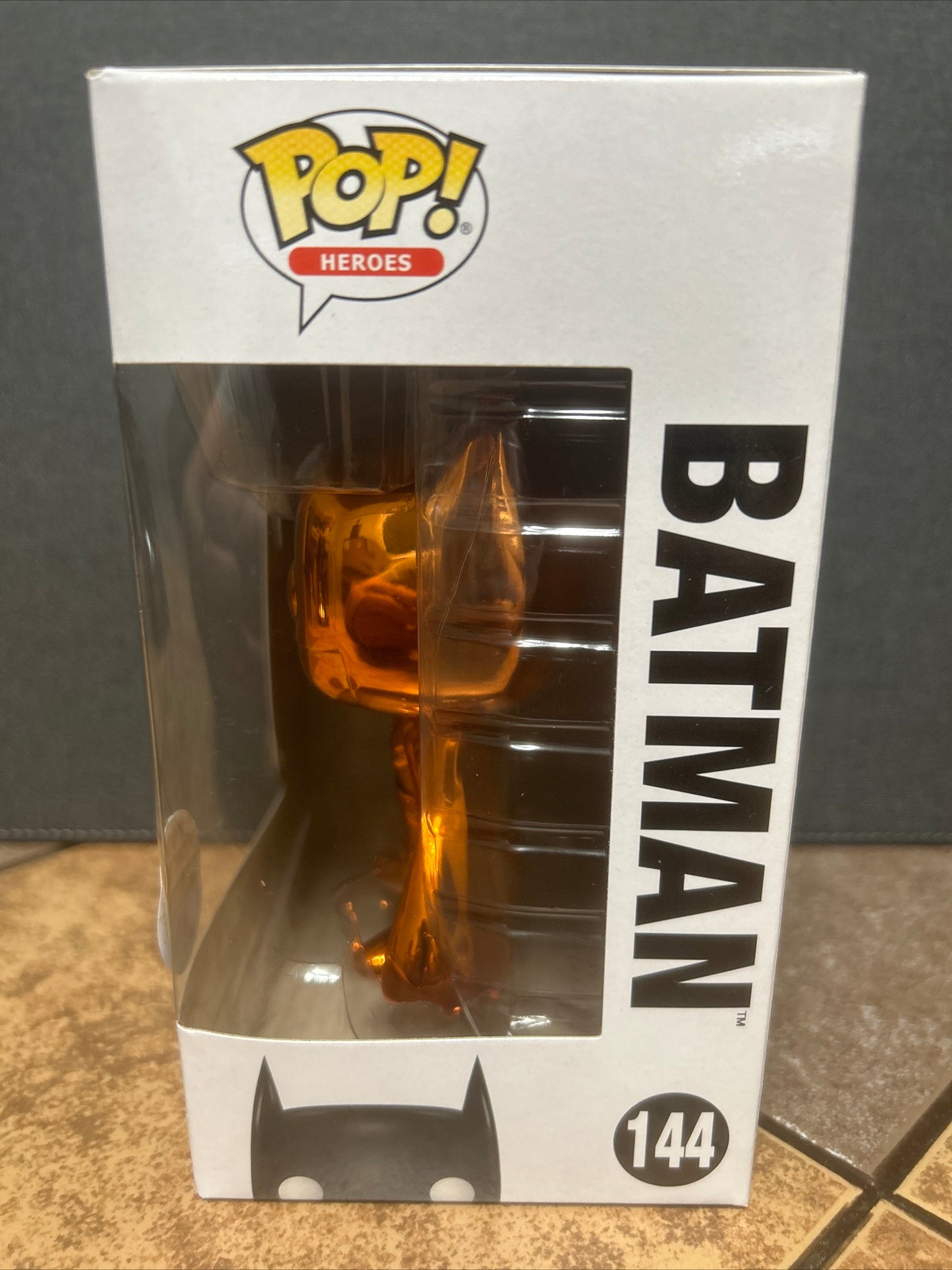 Funko Pop Heroes DC Comics Batman Toy Tokyo NYCC 2018 Orange Chrome Metallic #144