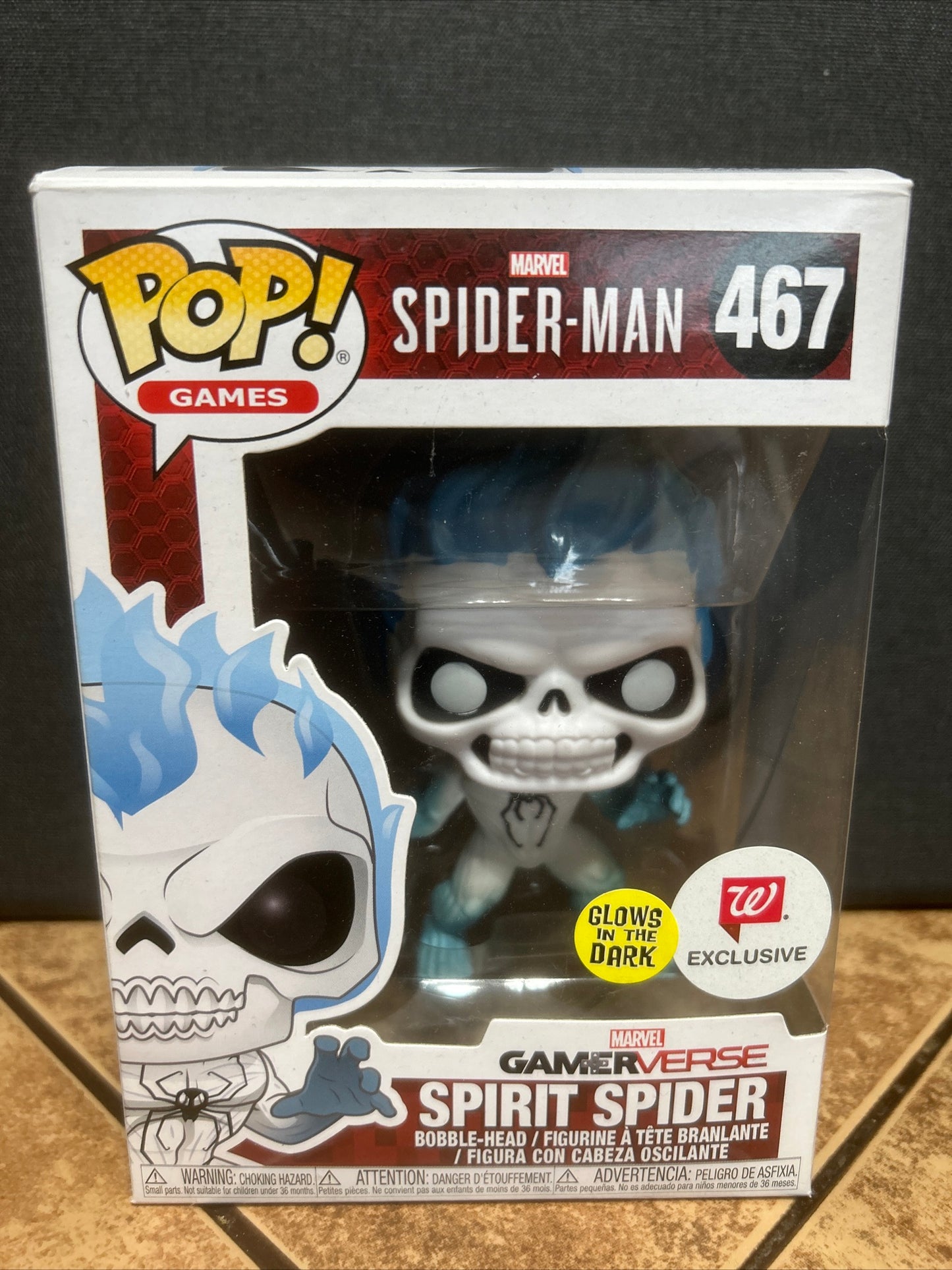 Funko Pop Marvel Spider-Man Gamer Verse Spirit Spider #467 GITD Walgreens Exclusive