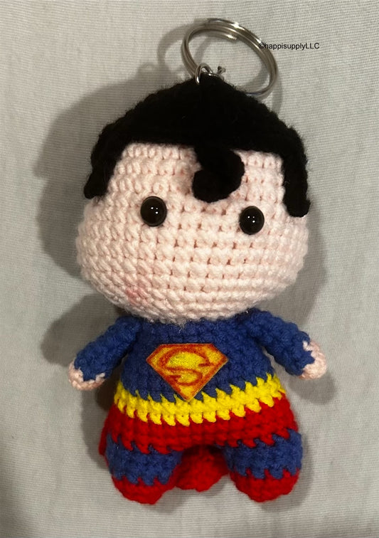 Crochet Handmade Amigurumi DC Comics Keychain: Superman