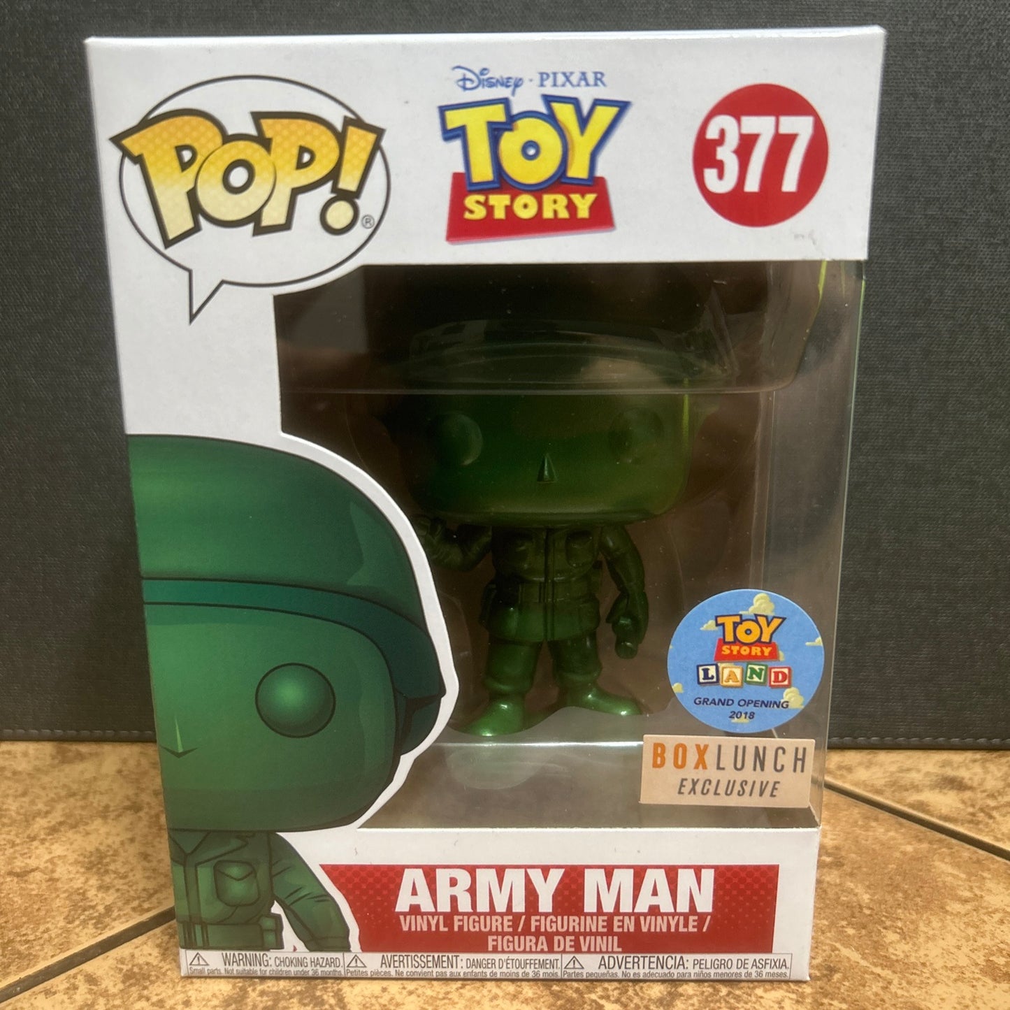 Funko Pop Disney Toy Story Army Man #377  Box Lunch Exclusive Toy Story Land Box