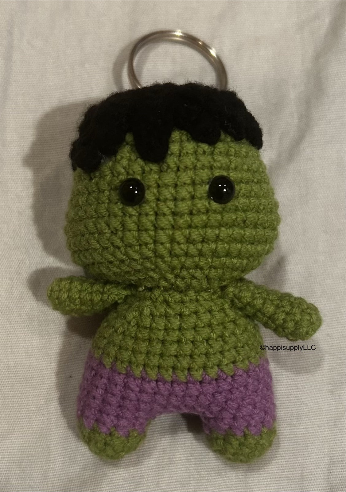 Crochet Handmade Amigurumi Marvel Keychain: The Hulk