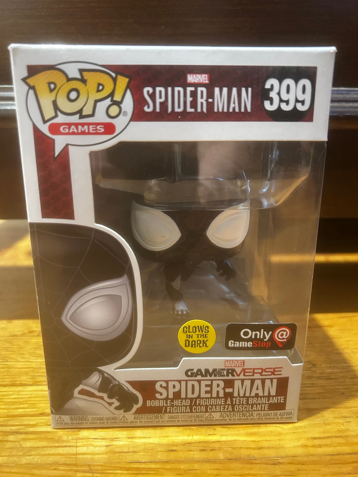 Funko Pop Marvel Games Spider-Man #399 GameStop Glow in the Dark Exclusive