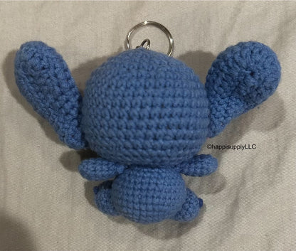 Crochet Handmade Amigurumi Lilo and Stitch Movie Keychain: Stitch