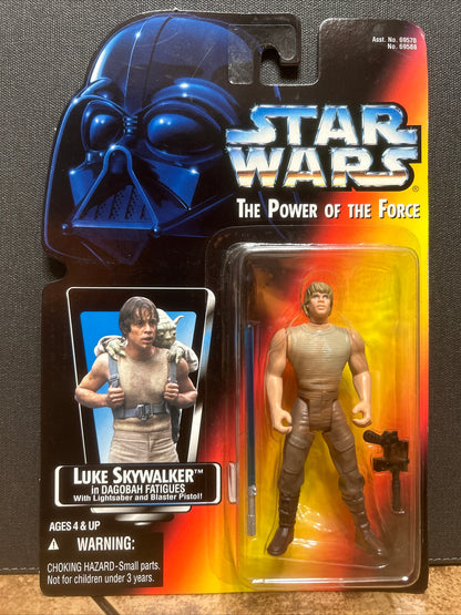 Star Wars The Power of the Force Luke Skywalker In Dagobah Fatigues Figure