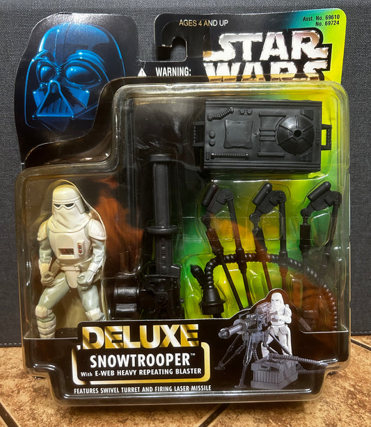 Star Wars The Power of the Force Deluxe Snowtrooper w/ E-Web Heavy Blaster