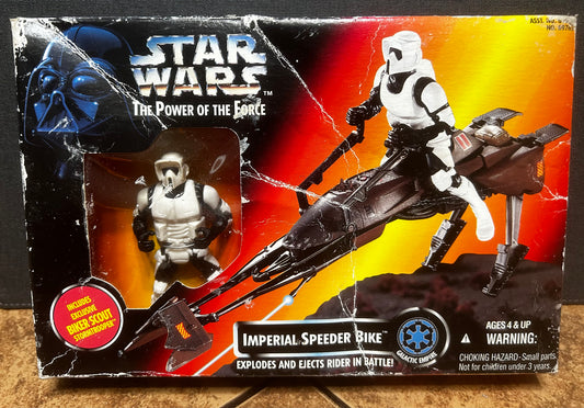 Star Wars The Power of the Force Imperial Speeder Bike Explodes and Ejects Rider