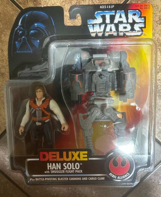 Star Wars Power of the Force Deluxe Han Solo with Smuggler Flight Pack