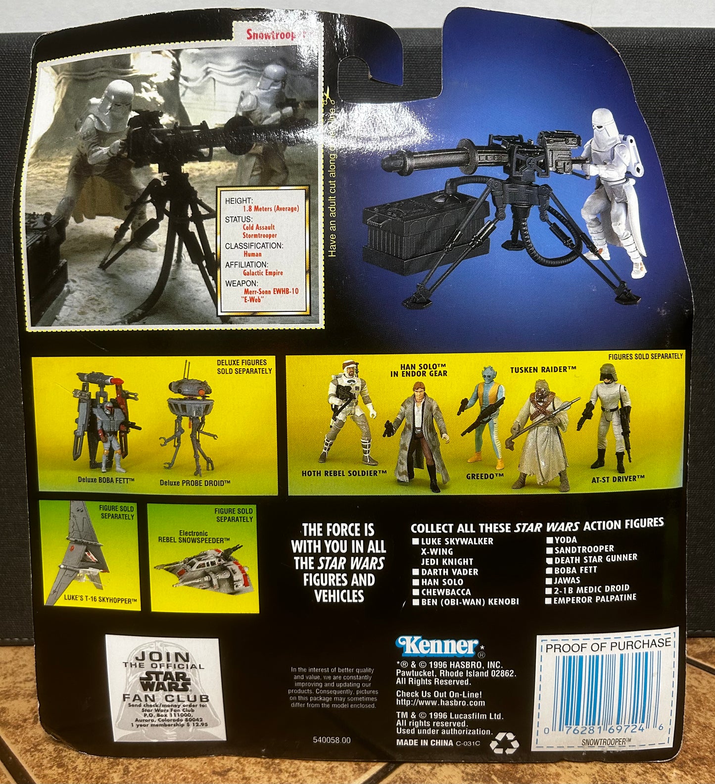 Star Wars The Power of the Force Deluxe Snowtrooper w/ E-Web Heavy Blaster