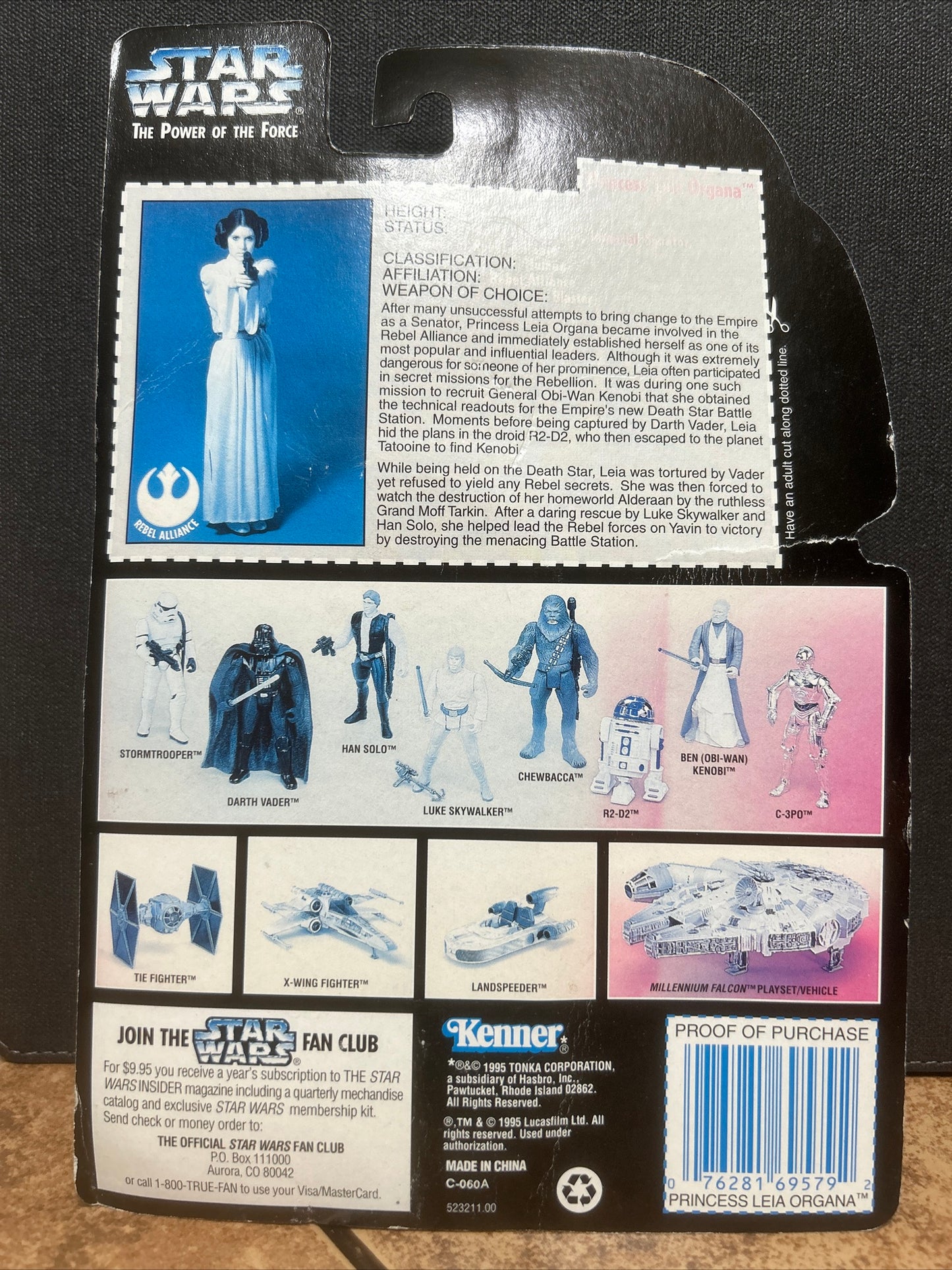 Star Wars The Power of the Force Princess Leia w/ Laser Pistol & Assault Rifle