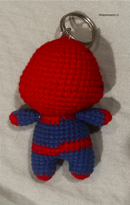 Crochet Handmade Amigurumi Marvel Keychain: Spider-Man