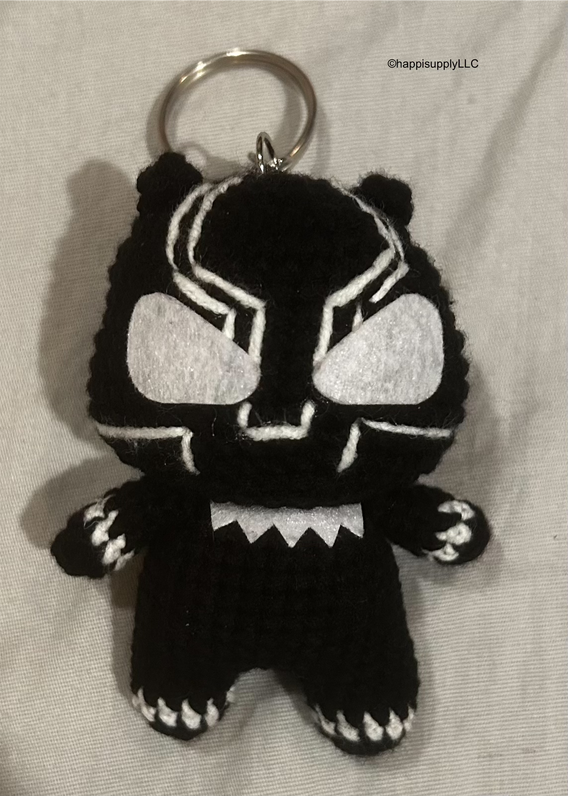 Crochet Handmade Amigurumi Marvel Keychain: Black Panther