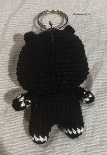 Crochet Handmade Amigurumi Marvel Keychain: Black Panther