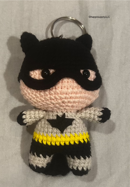 Crochet Handmade Amigurumi DC Comics Keychain: Batman