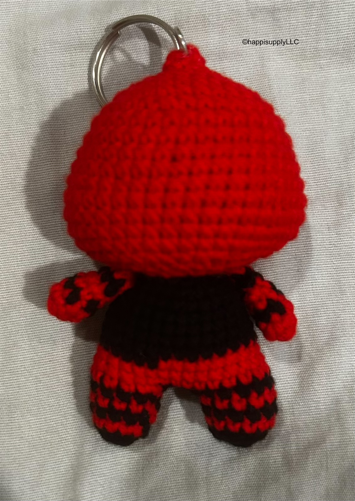 Crochet Handmade Amigurumi Marvel Keychain: Deadpool