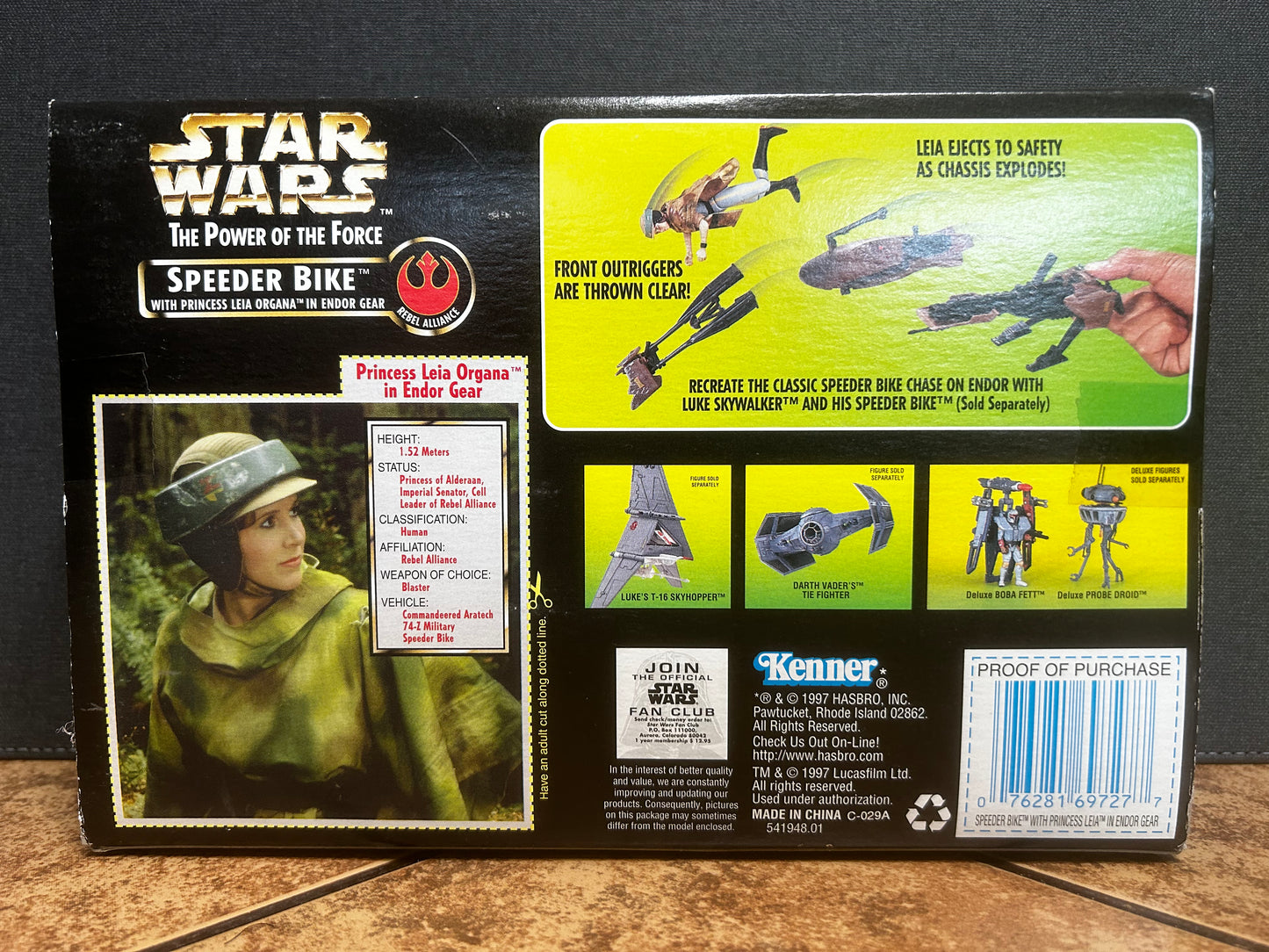 Star Wars Power of the Force Speeder Bike With Princess Leia Endor Gear