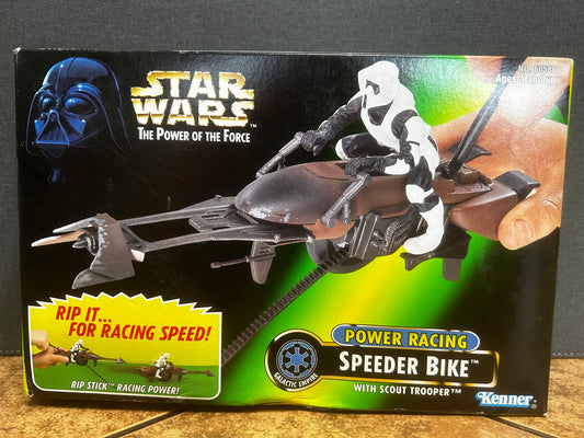 Star Wars The Power of the Force Stormtrooper Speeder Bike Power Racing #60588