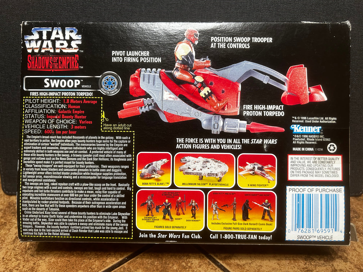 Star Wars Shadows Of Empire Swoop Vehicle W/ Exclusive Swoop Trooper Figure