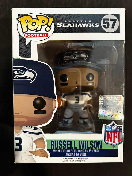 Funko Pop! NFL Seattle Seahawks: Russell Wilson White Jersey Hat w/ Logo #57