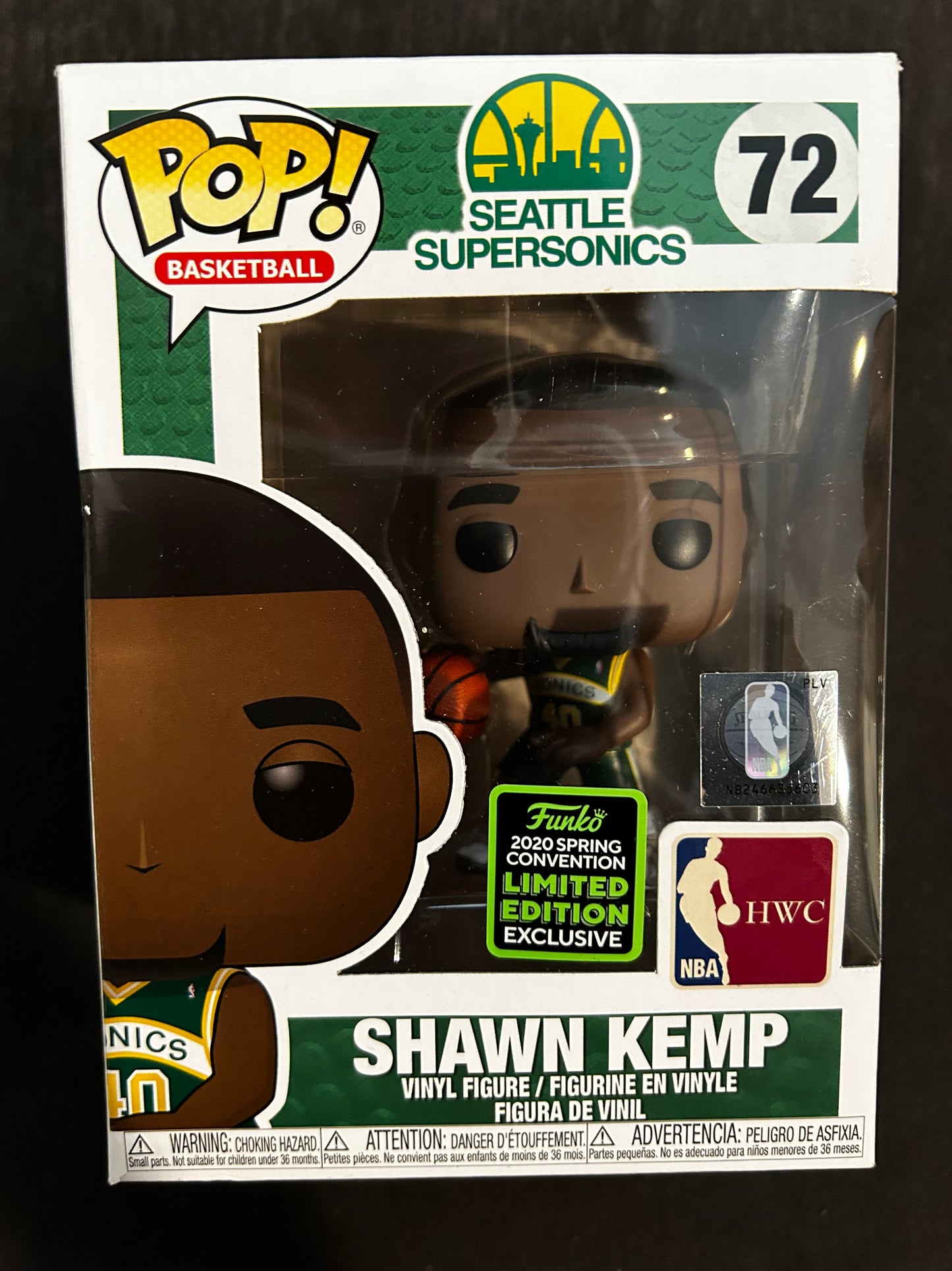 Funko Pop! NBA: Shawn Kemp #72 Seattle SuperSonics 2020 Spring ECCC