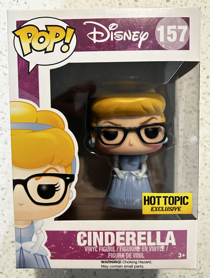 Funko Pop Movie Animation Disney Cinderella with glasses #157 Hot Topic Exclusive