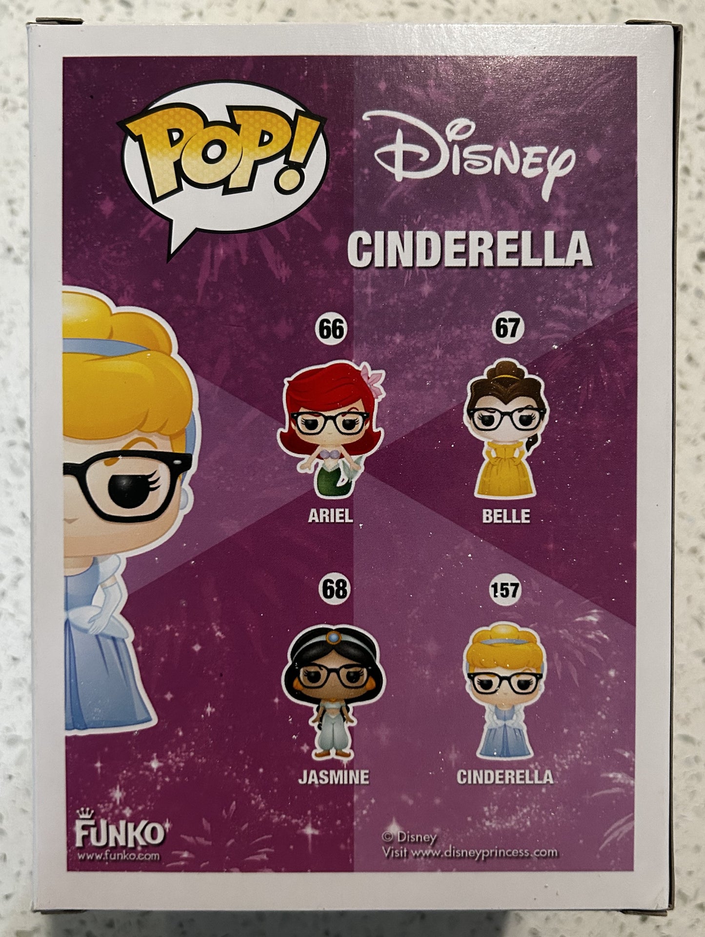 Funko Pop Movie Animation Disney Cinderella with glasses #157 Hot Topic Exclusive